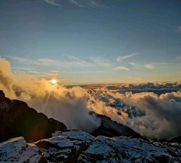 Sunrise from the high peak Toubkal