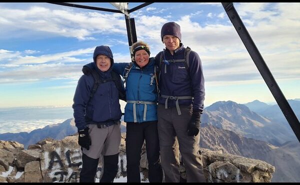 Mount Toubkal summit at 4167 meters