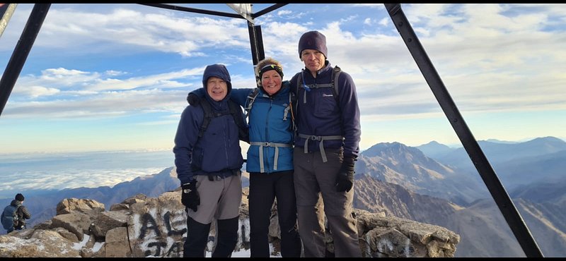 Mount Toubkal summit at 4167 meters