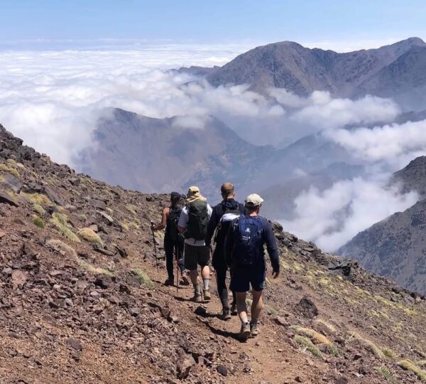 Trekking in Morocco’s High Atlas Mountains near Mount Toubkal