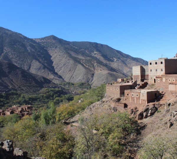 Traditional Berber village on a trekking route in Morocco